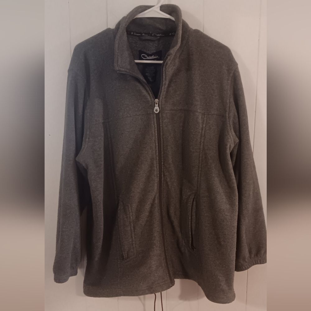 Catalina Gray Zip-Up Jacket Missy Size 12-14/ Womens Large